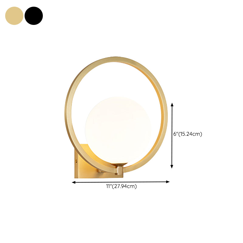 Modern 1 Light Wall Lamp Glass Wall Vanity Lights for Powder Room