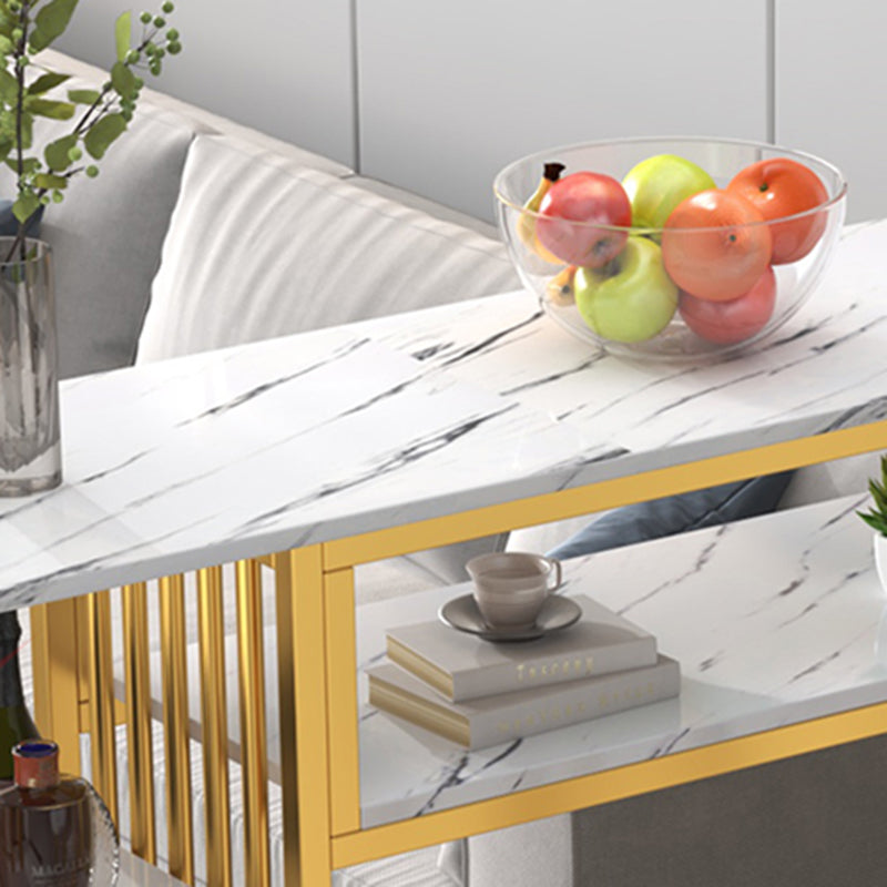 Glam Rectangle Wood Counter Table 3/4 Pieces Bar Table Set for Cafe