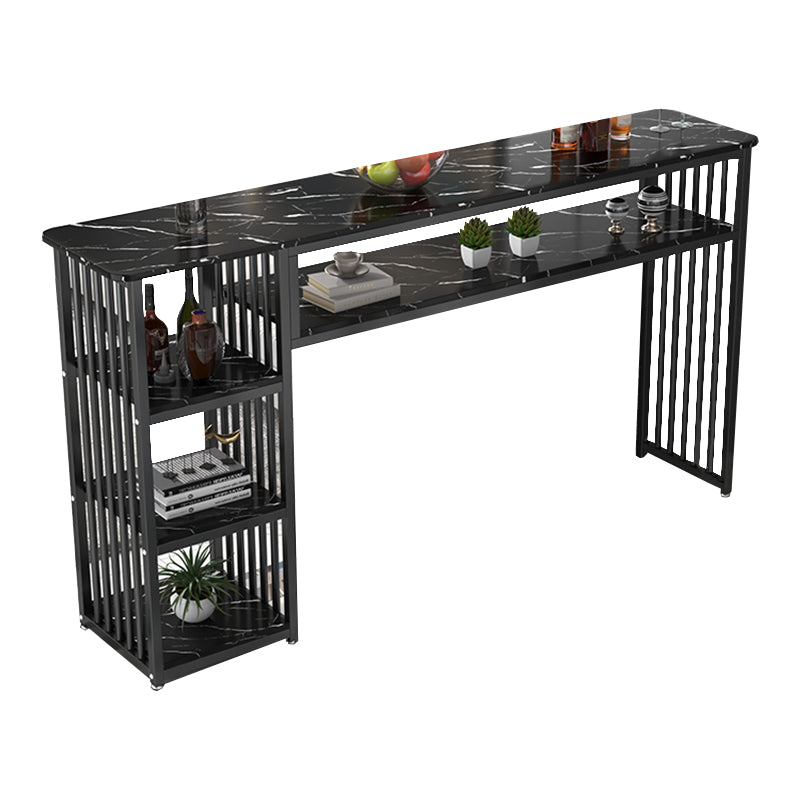 Glam Rectangle Wood Counter Table 3/4 Pieces Bar Table Set for Cafe