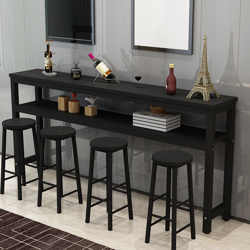 Modern Rectangle Wood Counter Table 3/5 Pieces Bar Table Set for Cafe