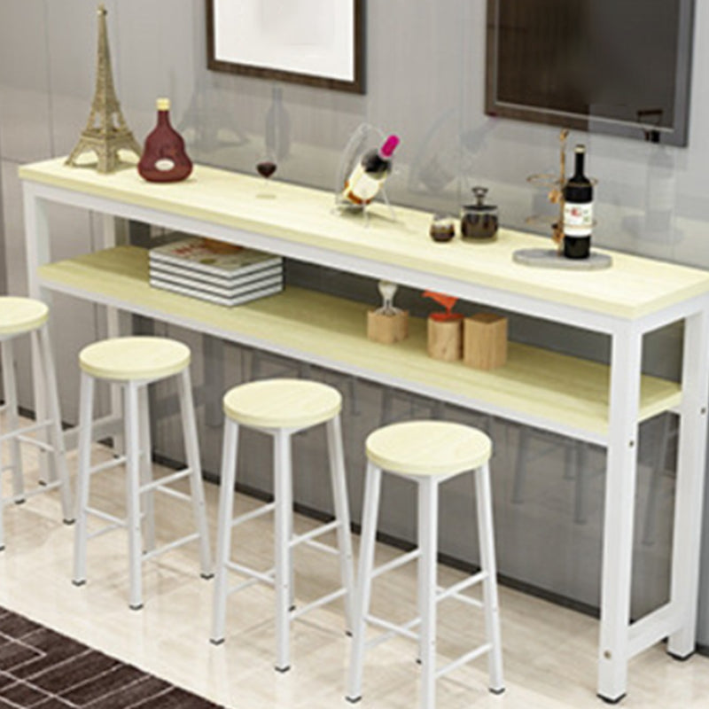 Modern Rectangle Wood Counter Table 3/5 Pieces Bar Table Set for Cafe
