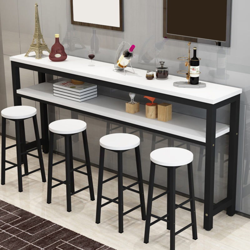 Modern Rectangle Wood Counter Table 3/5 Pieces Bar Table Set for Cafe