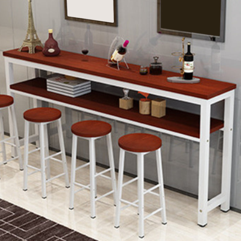 Modern Rectangle Wood Counter Table 3/5 Pieces Bar Table Set for Cafe