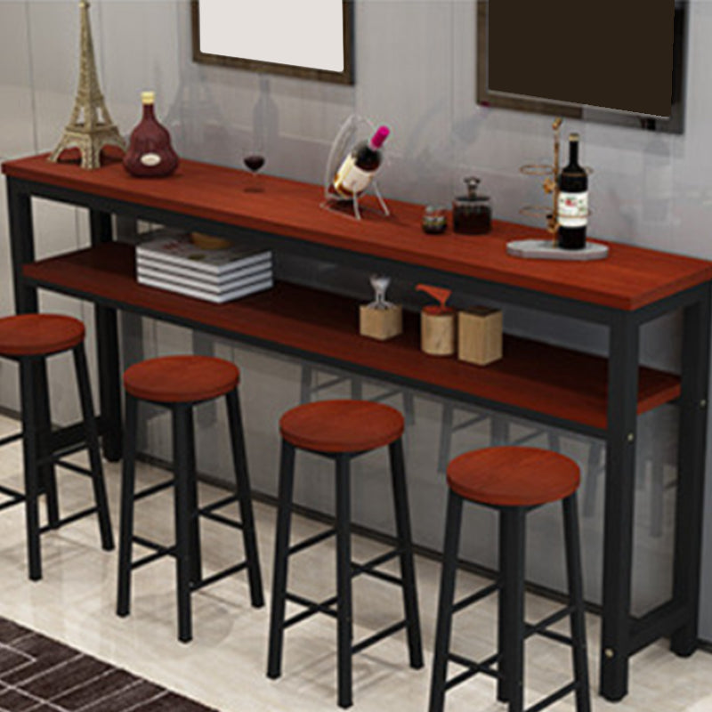 Modern Rectangle Wood Counter Table 3/5 Pieces Bar Table Set for Cafe