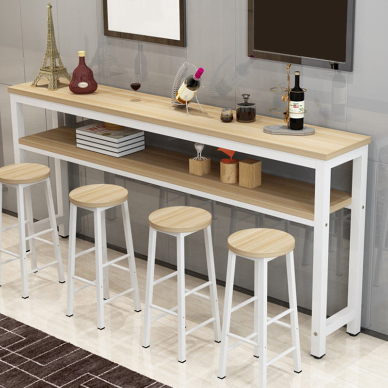 Modern Rectangle Wood Counter Table 3/5 Pieces Bar Table Set for Cafe