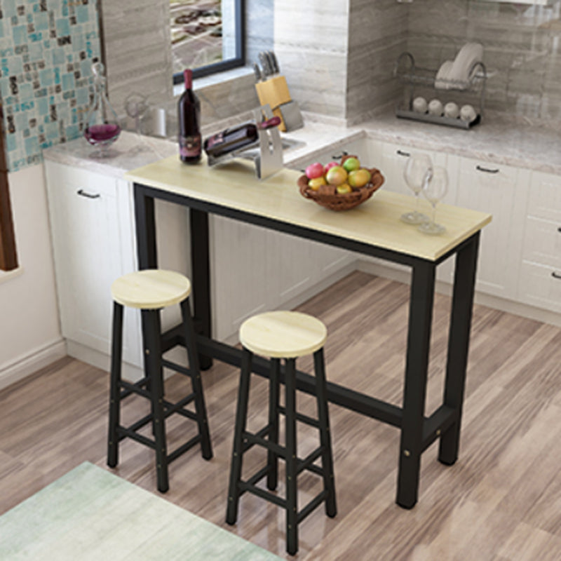 Industrial Rectangle Wood Counter Table 3/4 Pieces Bar Table Set for Cafe