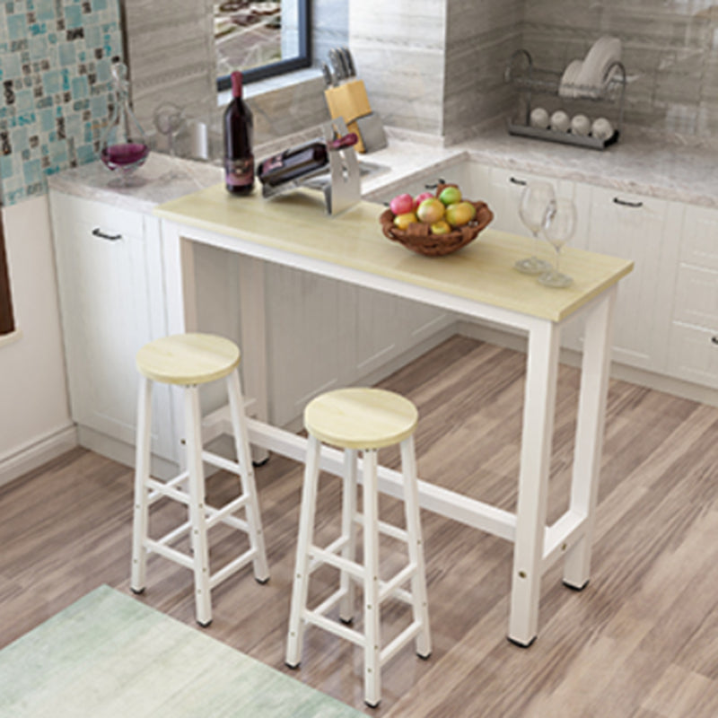 Industrial Rectangle Wood Counter Table 3/4 Pieces Bar Table Set for Cafe