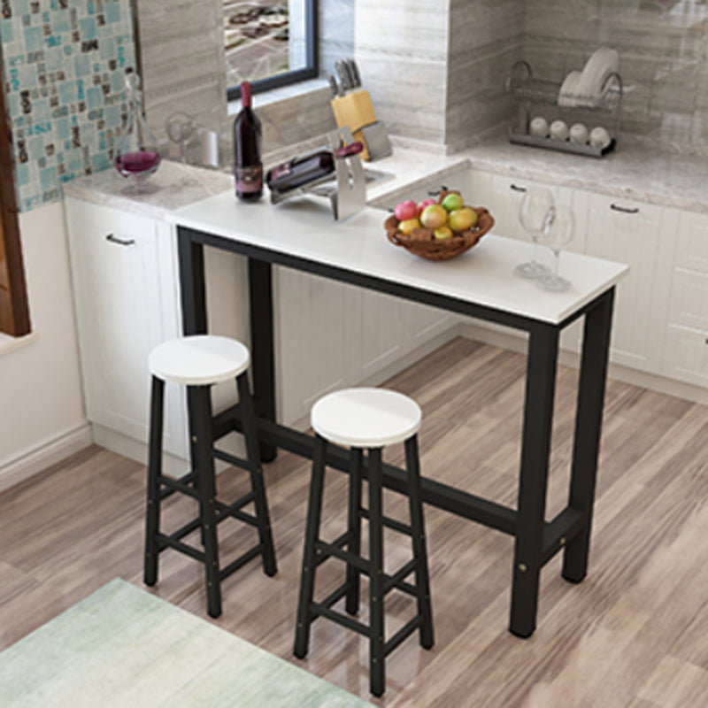 Industrial Rectangle Wood Counter Table 3/4 Pieces Bar Table Set for Cafe