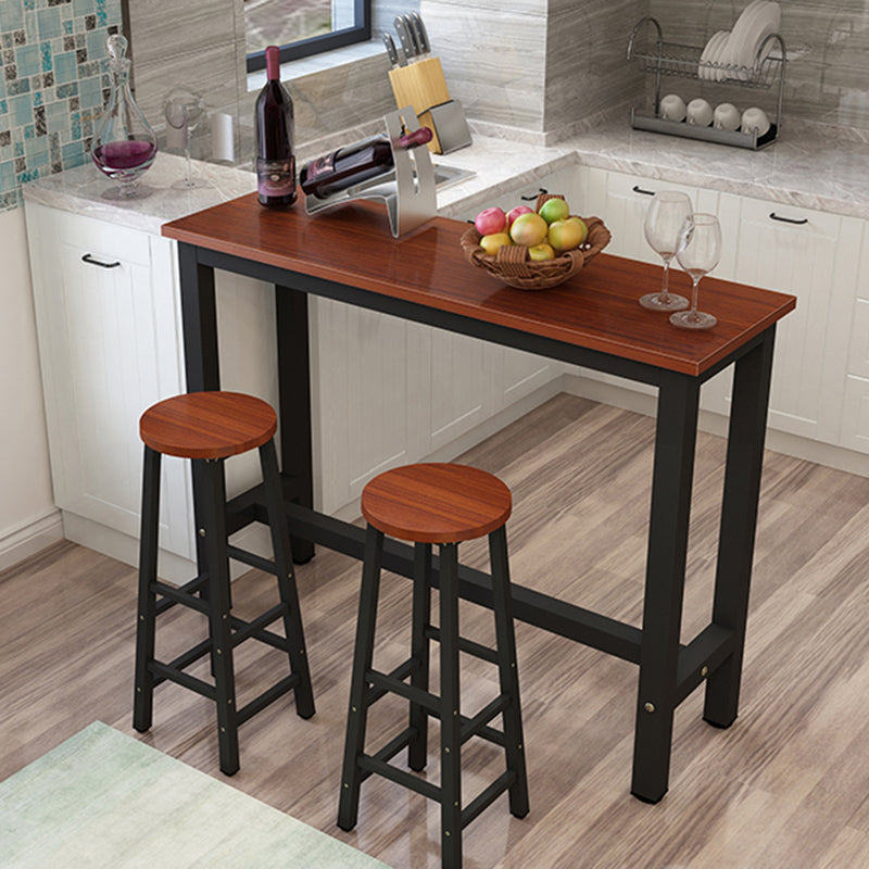 Industrial Rectangle Wood Counter Table 3/4 Pieces Bar Table Set for Cafe