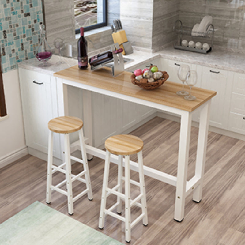 Industrial Rectangle Wood Counter Table 3/4 Pieces Bar Table Set for Cafe