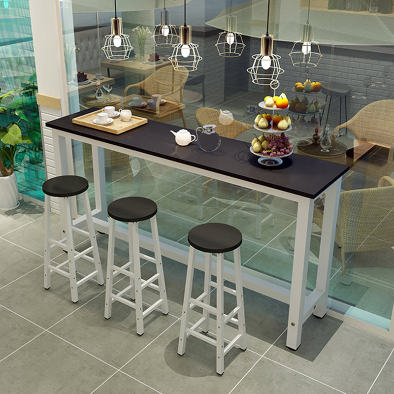 Industrial Rectangle Wood Counter Table 3/4 Pieces Bar Table Set for Cafe