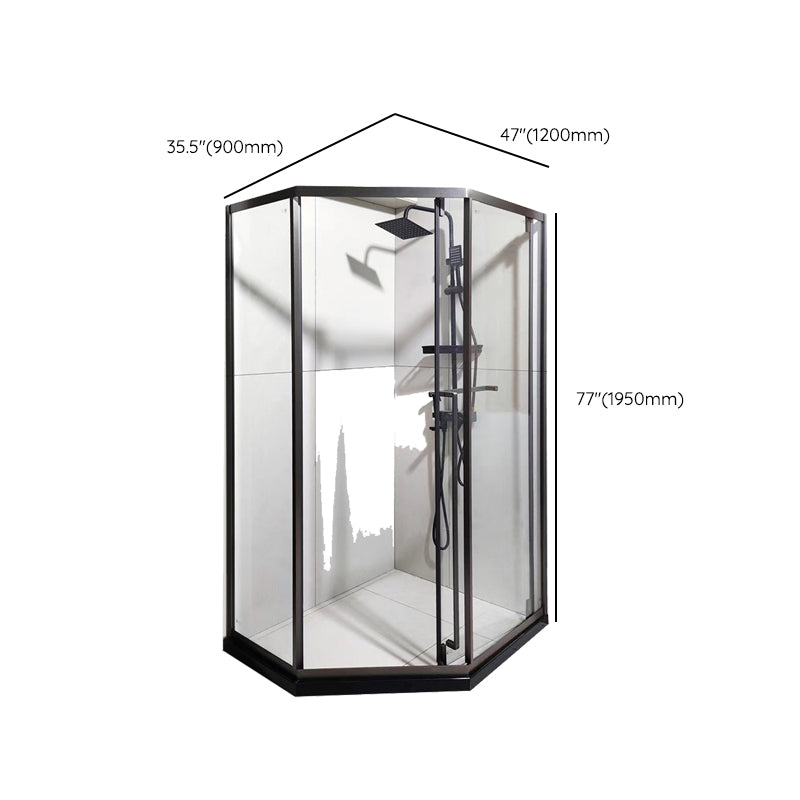 Framed Neo-Angle Shower Enclosure Single Sliding Shower Enclosure with Header