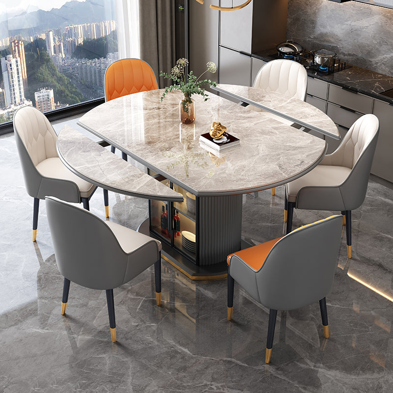 Modern Stone Foldable Dining Table with Lockers for Dining Room