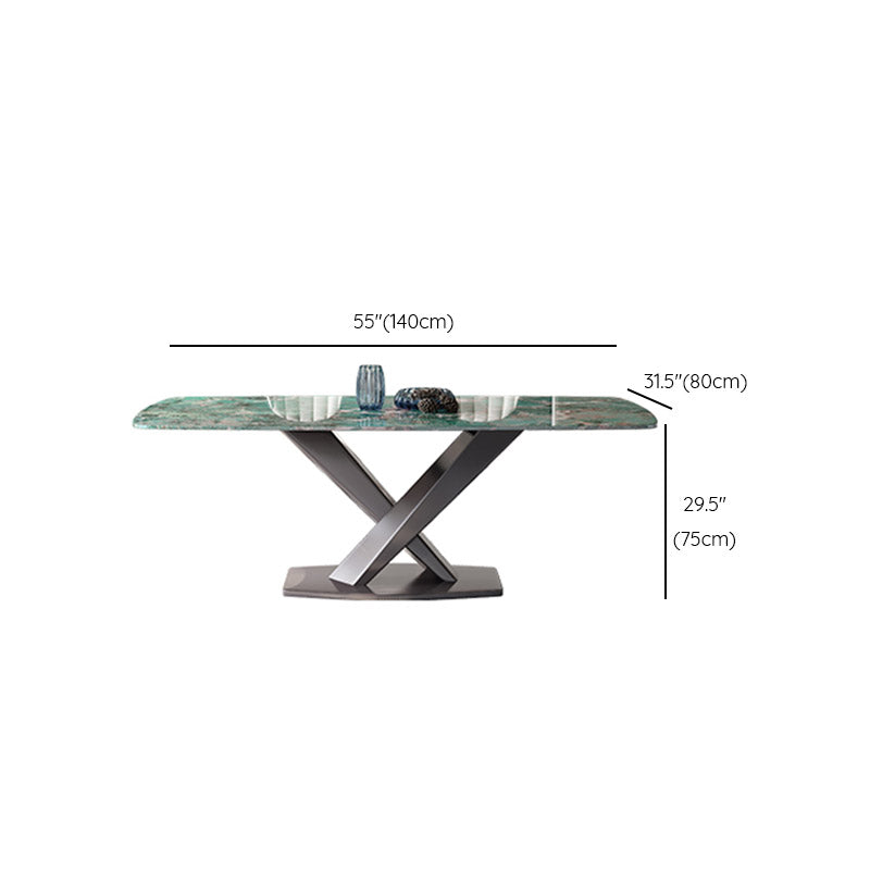 Contemporary Rectangle Dining Room Table Pedestal Dining Table