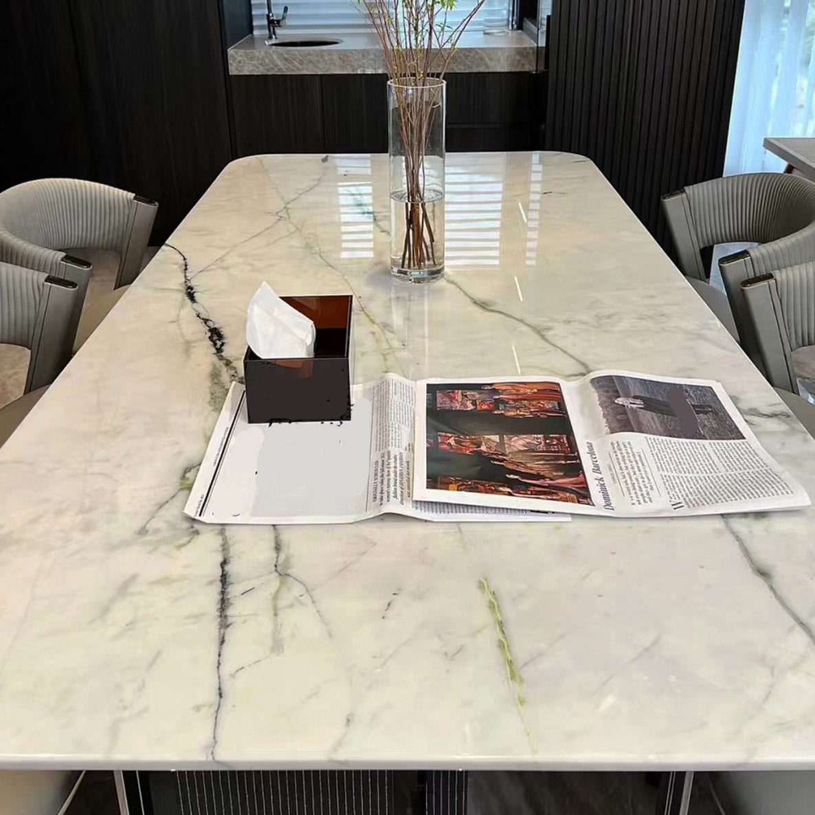Rectangle Dinner Room Kitchen Table Contemporary Dining Table