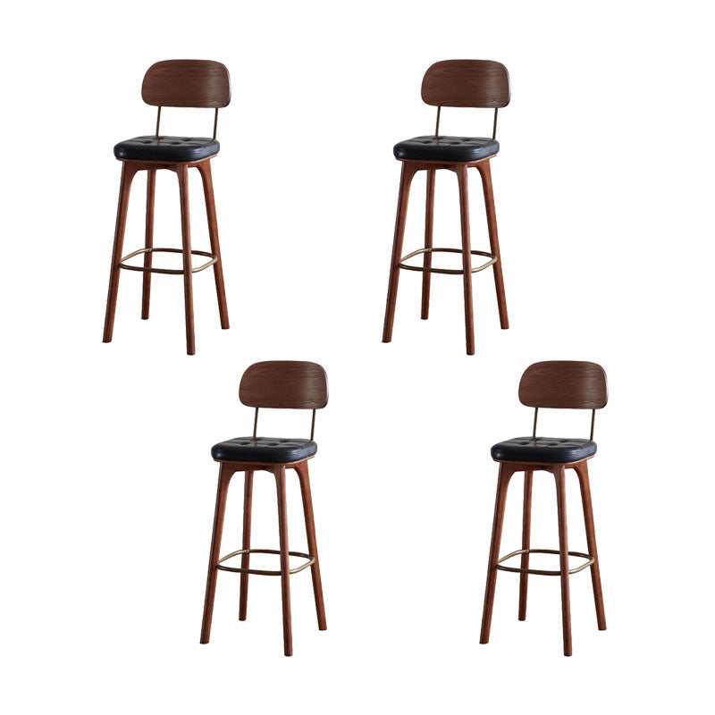 Industrial Style Wood Counter Chair Footrest Counter Stool for Living Room