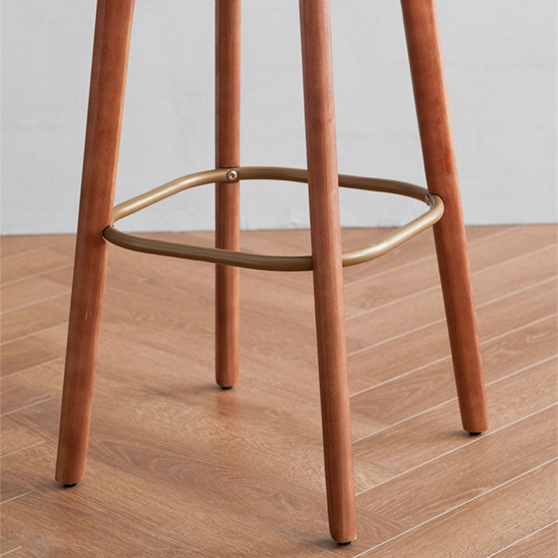 Industrial Style Wood Counter Chair Footrest Counter Stool for Living Room