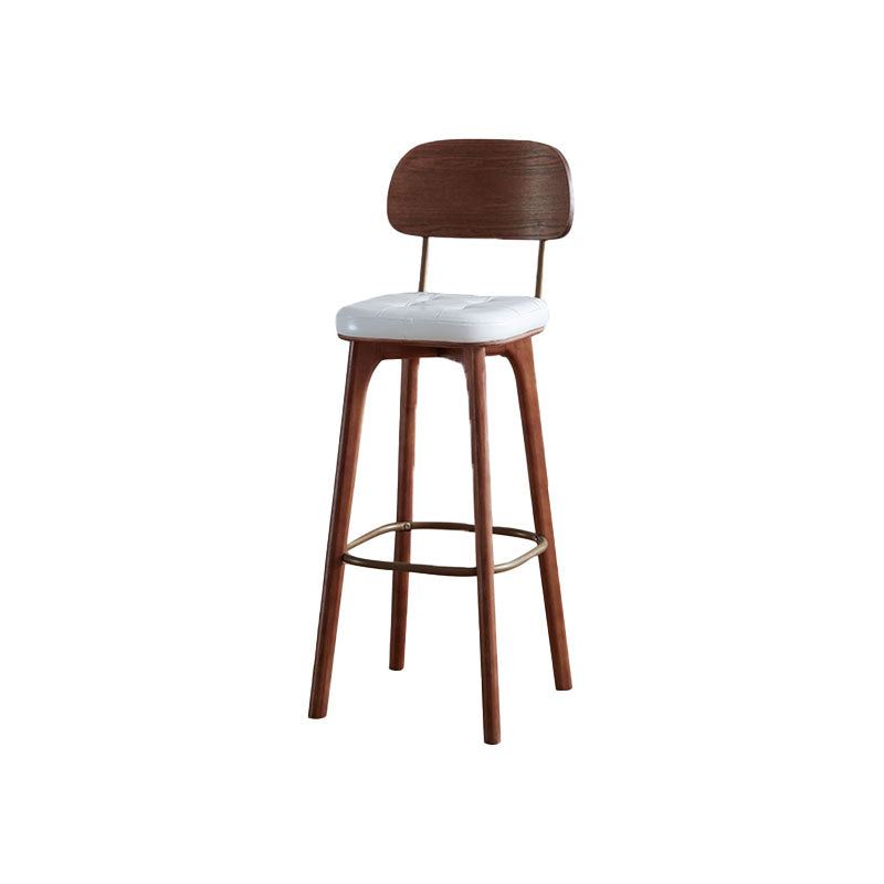 Industrial Style Wood Counter Chair Footrest Counter Stool for Living Room