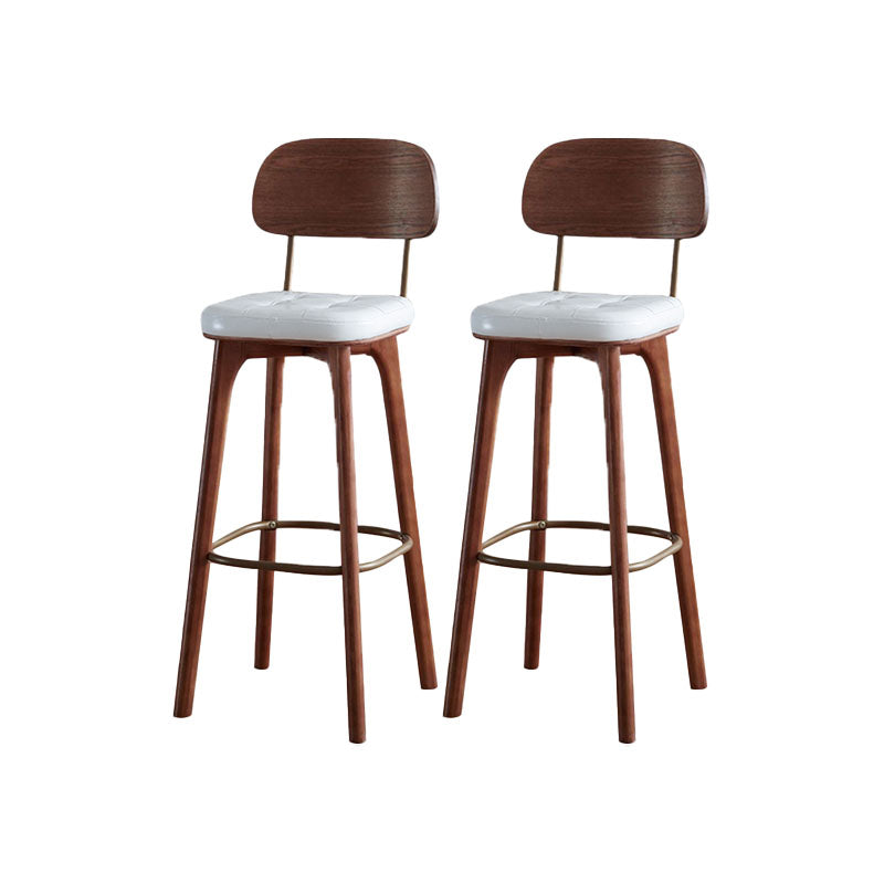 Industrial Style Wood Counter Chair Footrest Counter Stool for Living Room