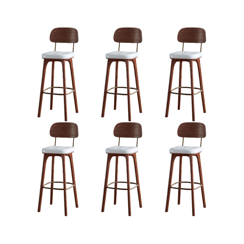 Industrial Style Wood Counter Chair Footrest Counter Stool for Living Room