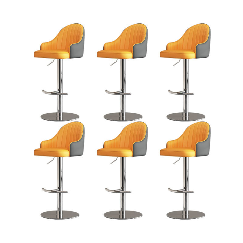 Swivel Adjustable Height Patio Bar Stool Upholstered Indoor Bar Stool with Chrome Base