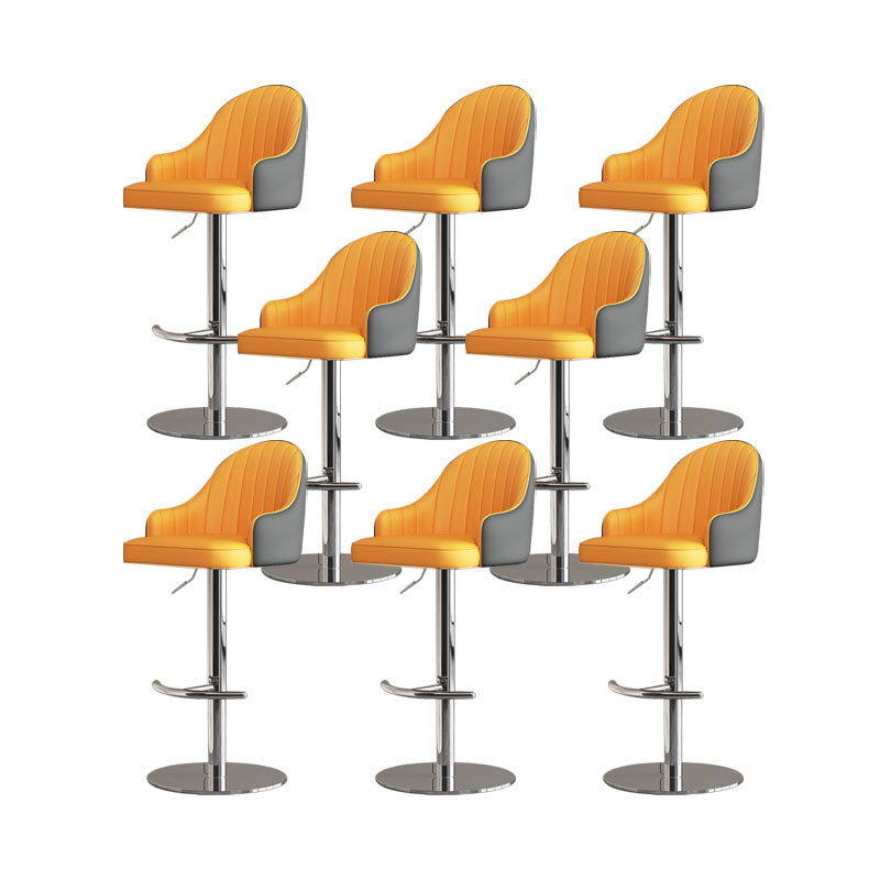 Swivel Adjustable Height Patio Bar Stool Upholstered Indoor Bar Stool with Chrome Base