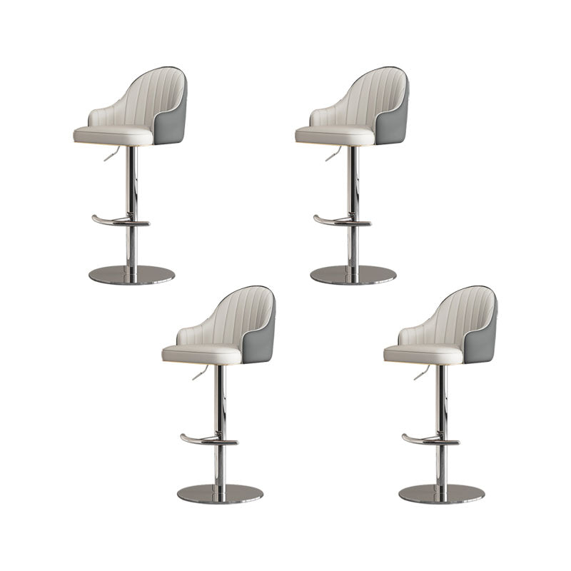 Swivel Adjustable Height Patio Bar Stool Upholstered Indoor Bar Stool with Chrome Base