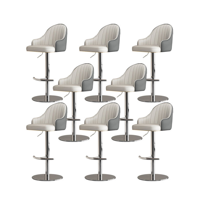 Swivel Adjustable Height Patio Bar Stool Upholstered Indoor Bar Stool with Chrome Base