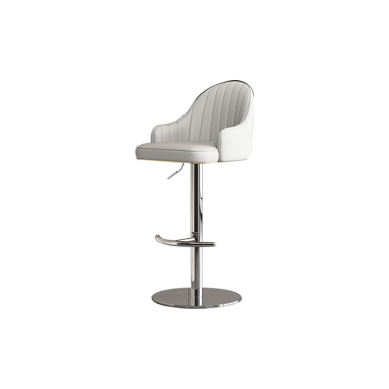 Swivel Adjustable Height Patio Bar Stool Upholstered Indoor Bar Stool with Chrome Base