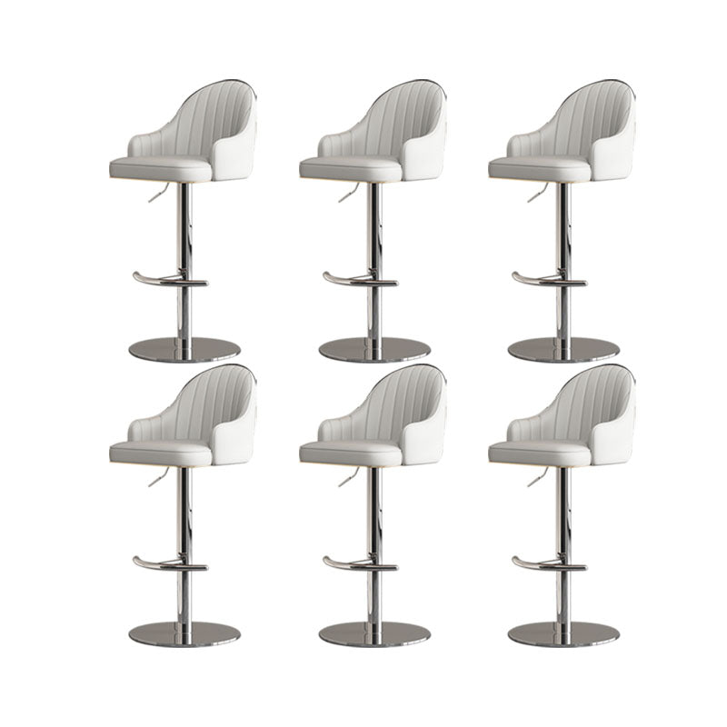 Swivel Adjustable Height Patio Bar Stool Upholstered Indoor Bar Stool with Chrome Base