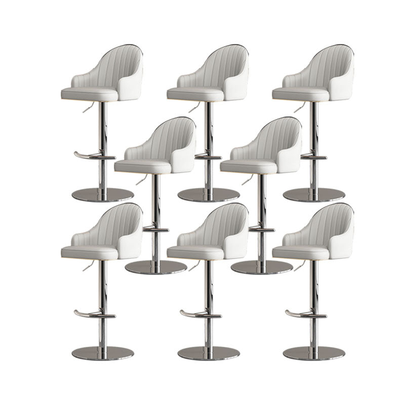 Swivel Adjustable Height Patio Bar Stool Upholstered Indoor Bar Stool with Chrome Base