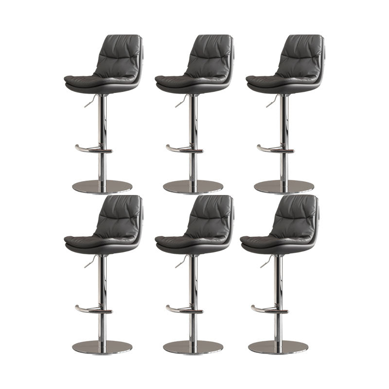 Upholstered Bar Stools Swivel Adjustable Height Bar Stool with Chrome Base