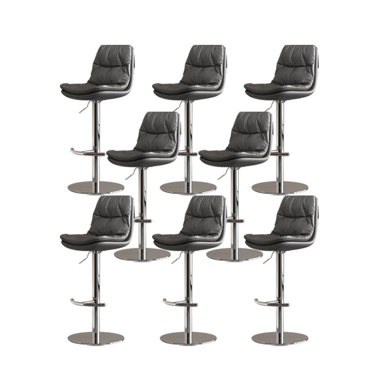 Upholstered Bar Stools Swivel Adjustable Height Bar Stool with Chrome Base