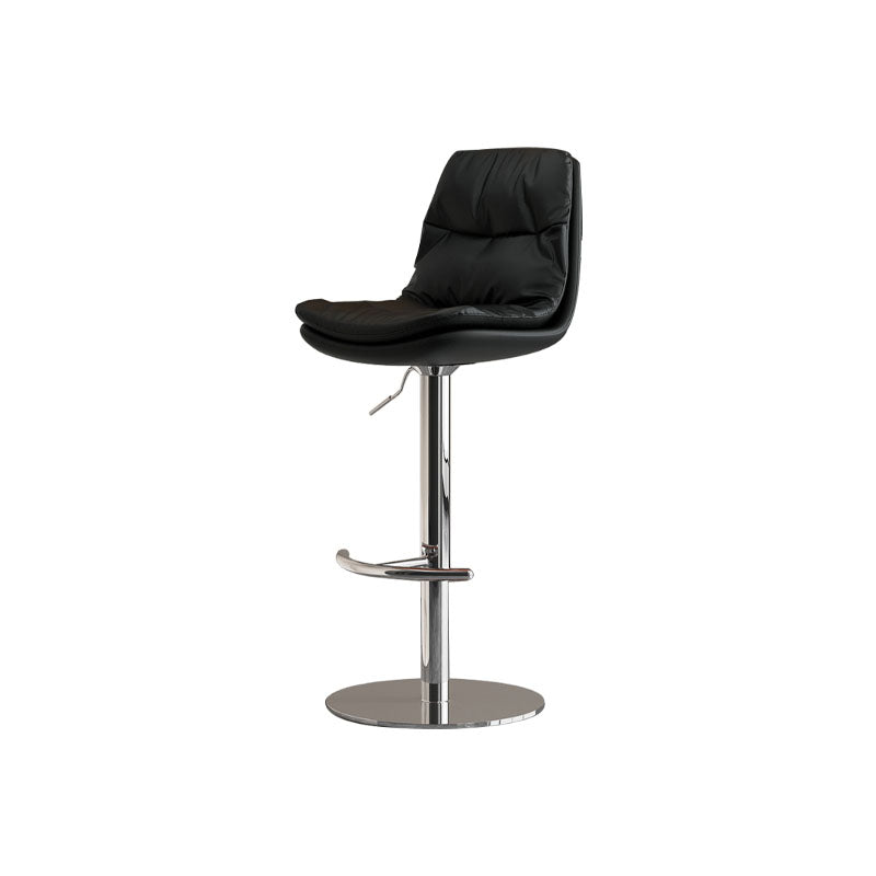 Upholstered Bar Stools Swivel Adjustable Height Bar Stool with Chrome Base