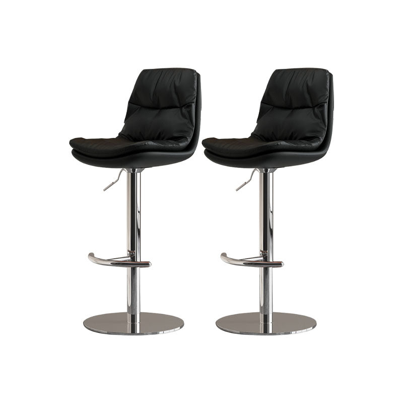 Upholstered Bar Stools Swivel Adjustable Height Bar Stool with Chrome Base