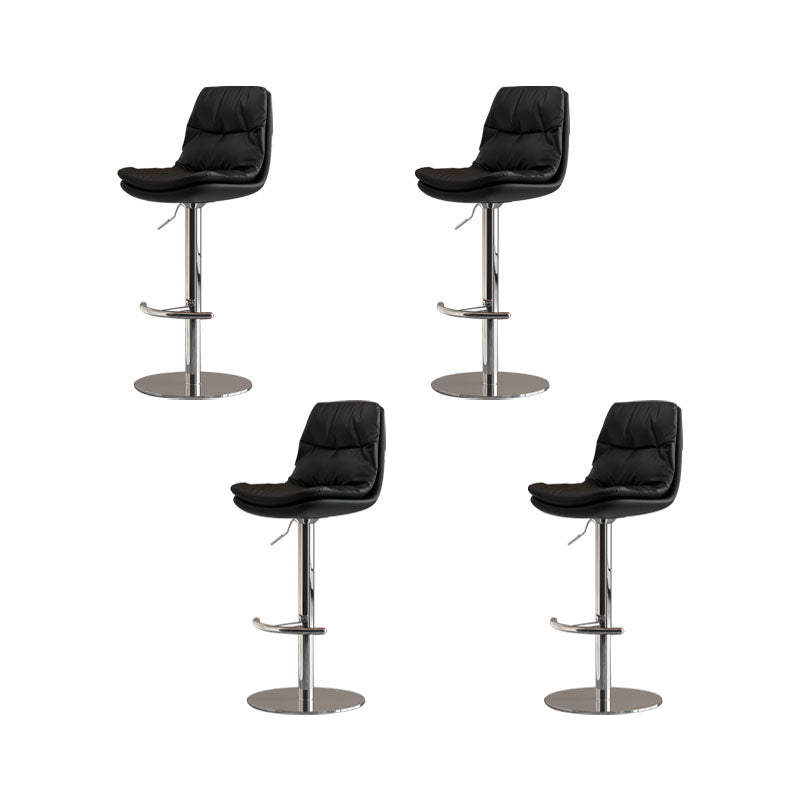 Upholstered Bar Stools Swivel Adjustable Height Bar Stool with Chrome Base