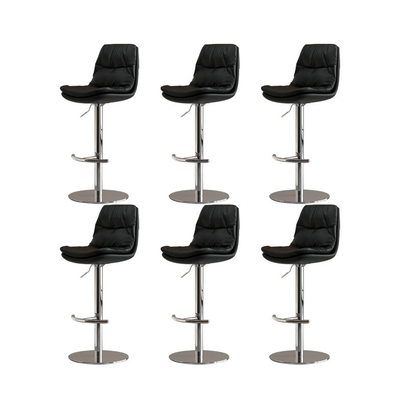 Upholstered Bar Stools Swivel Adjustable Height Bar Stool with Chrome Base
