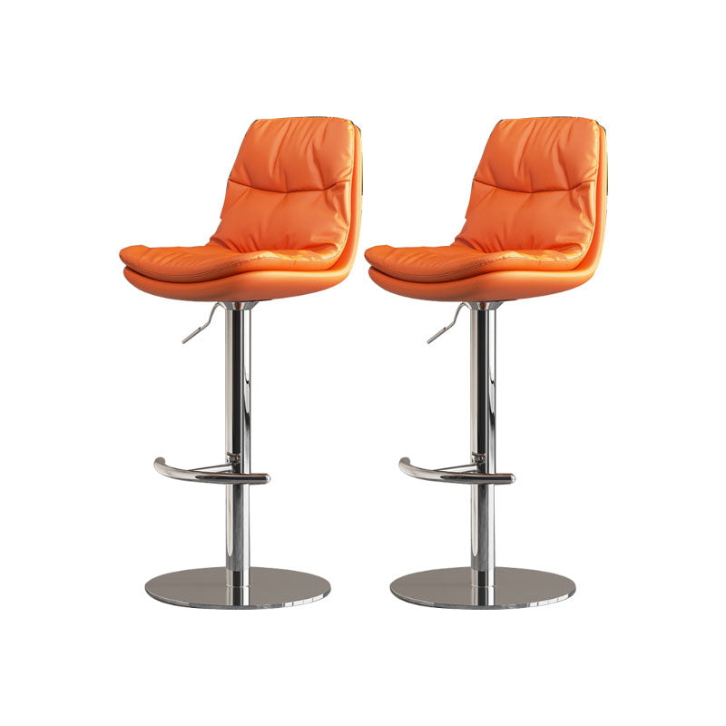 Upholstered Bar Stools Swivel Adjustable Height Bar Stool with Chrome Base