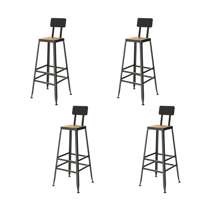 Industrial Metal Bar Stool Low Back Bar Stool with Black Base