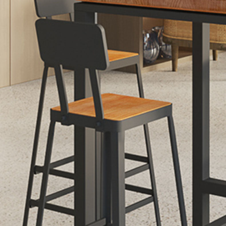 Industrial Metal Bar Stool Low Back Bar Stool with Black Base