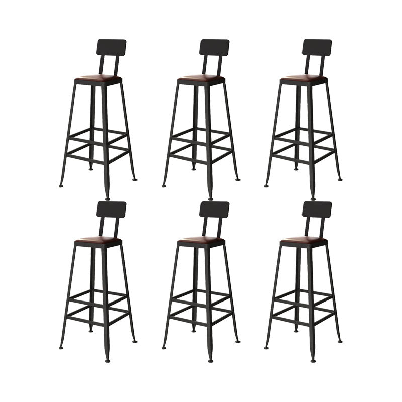 Industrial Metal Bar Stool Low Back Bar Stool with Black Base