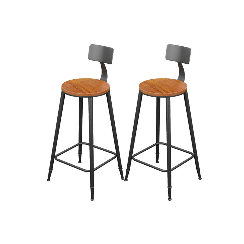 Industrial Metal Bar Stool Low Back Bar Stool with Black Base