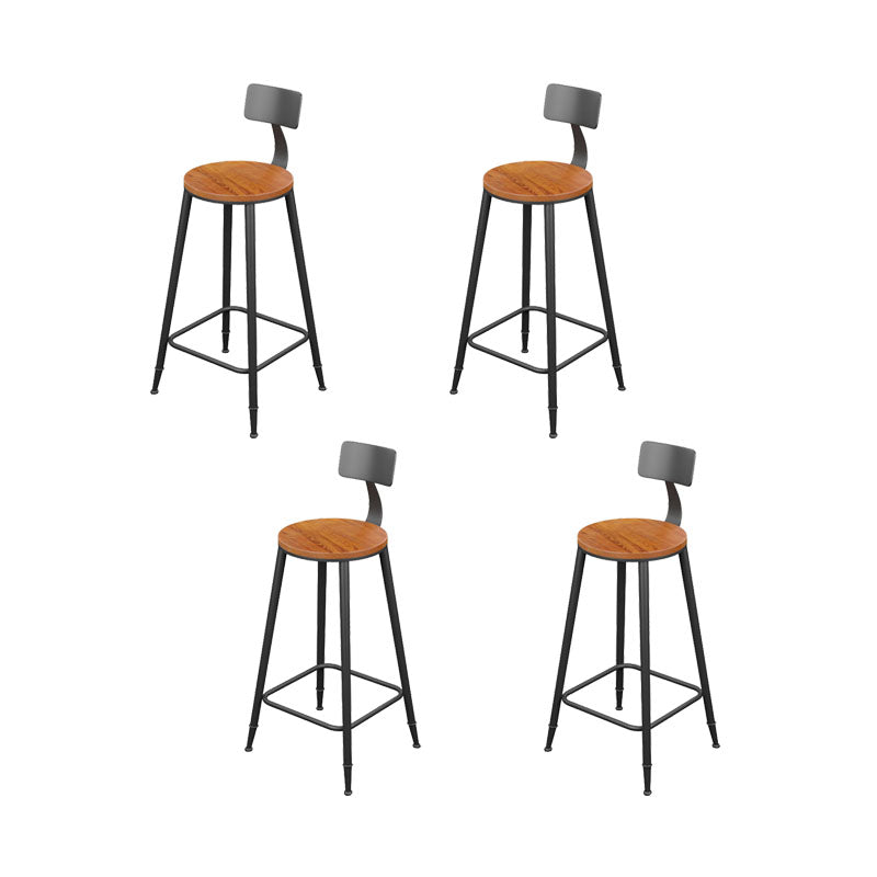 Industrial Metal Bar Stool Low Back Bar Stool with Black Base