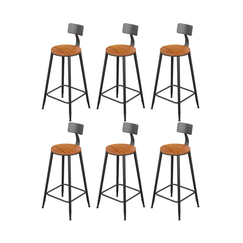 Industrial Metal Bar Stool Low Back Bar Stool with Black Base