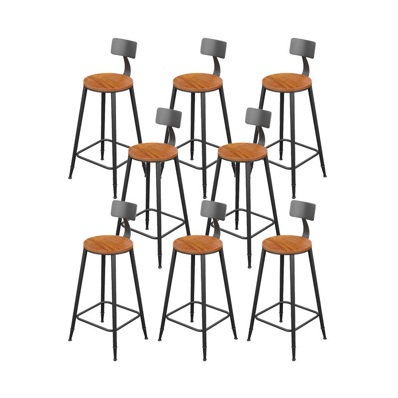 Industrial Metal Bar Stool Low Back Bar Stool with Black Base