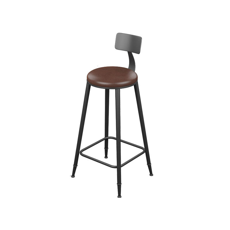 Industrial Metal Bar Stool Low Back Bar Stool with Black Base