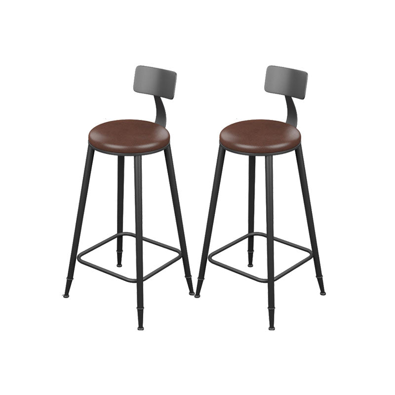 Industrial Metal Bar Stool Low Back Bar Stool with Black Base
