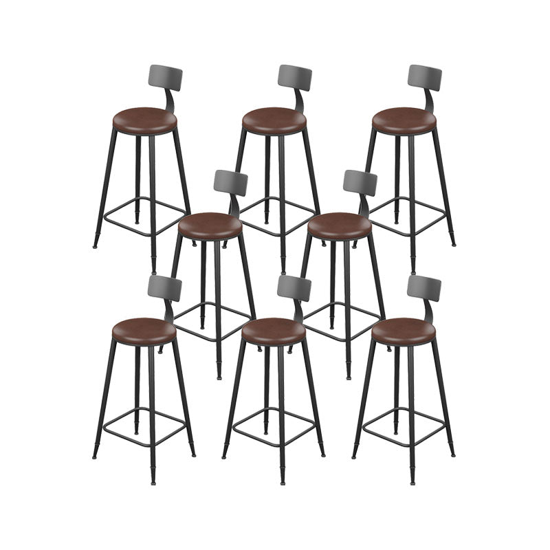 Industrial Metal Bar Stool Low Back Bar Stool with Black Base