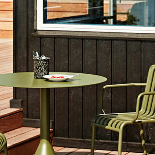 Modern Green Bistro Table Set 3-Pieces Round Metal Bistro Set