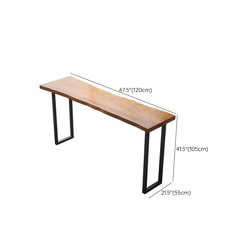 Modern Rectangle Pine Wood Bar Table Iron Legs for Dining Room
